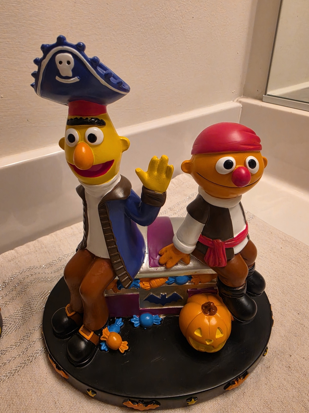 Sesame Street Yellow & Red Pirate Ernie and Bert Figurine Set